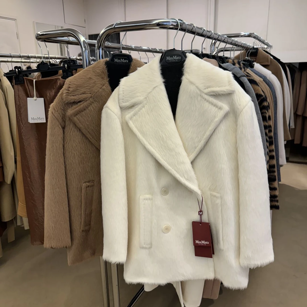未使用 MaxMara slam 羊驼毛绵羊毛混纺毛呢外套