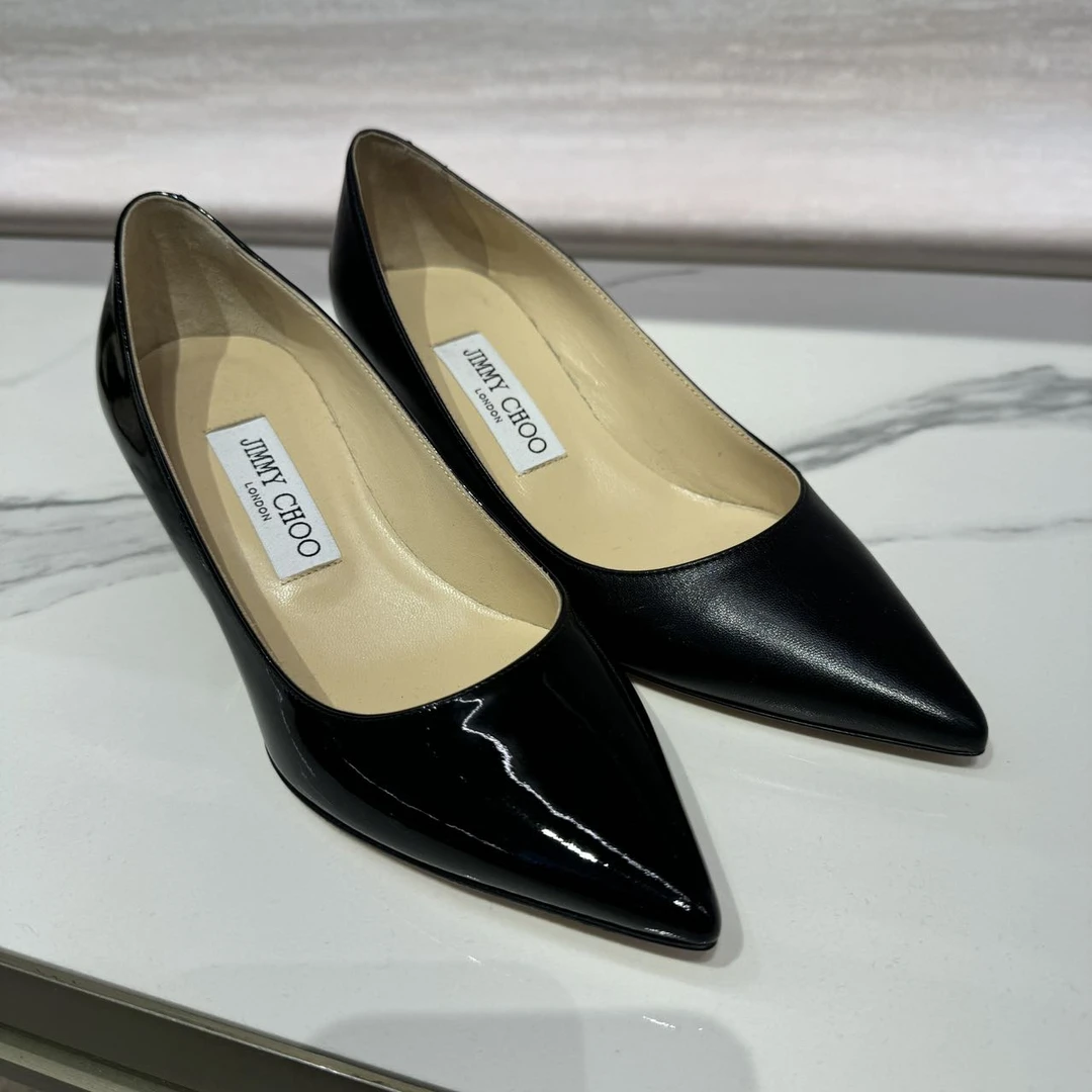 全新未使用 JIMMY CHOO/吉米周 aza 女士黑色细跟高跟鞋
