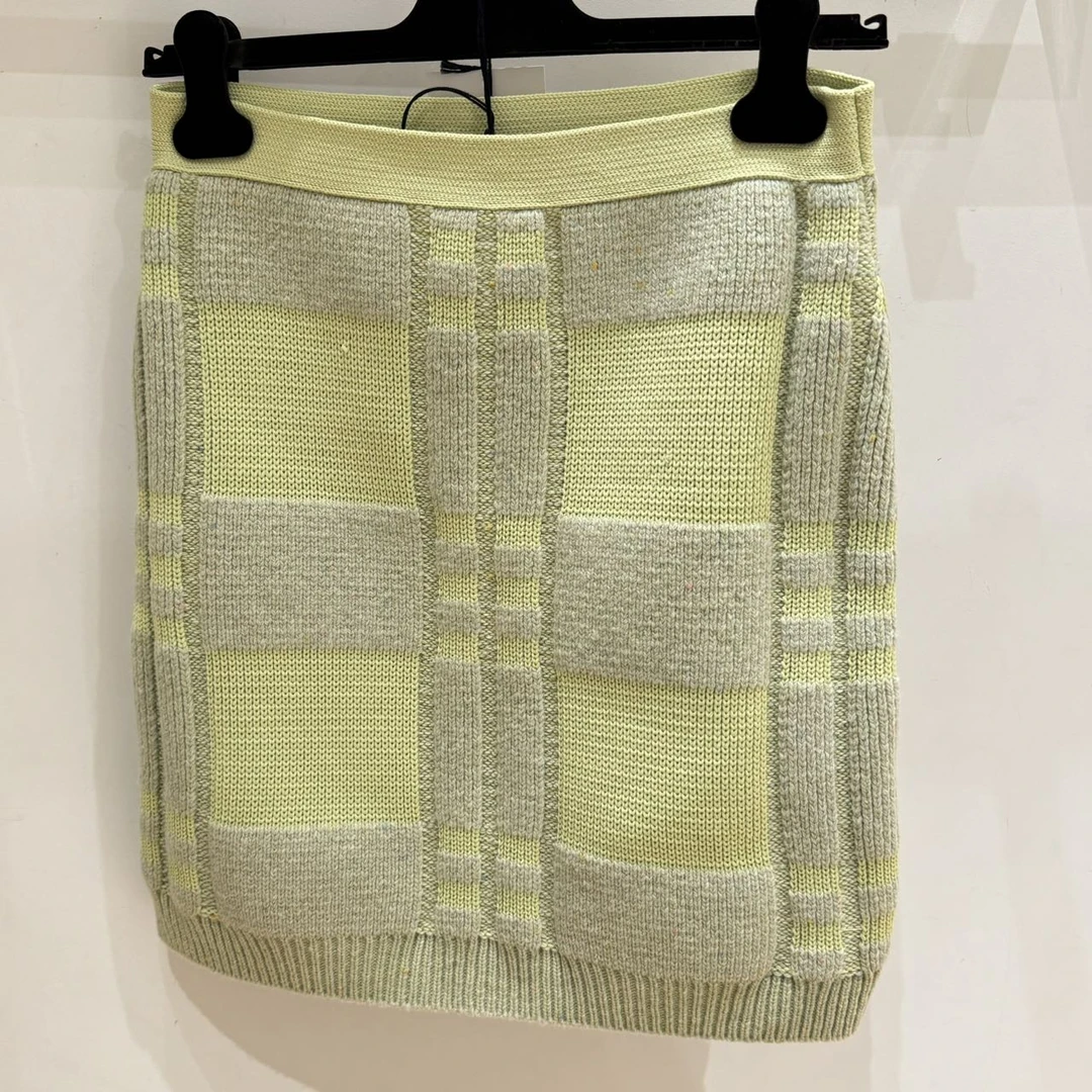 全新未使用 BOTTEGA VENETA/葆蝶家 编织流苏格子半身裙