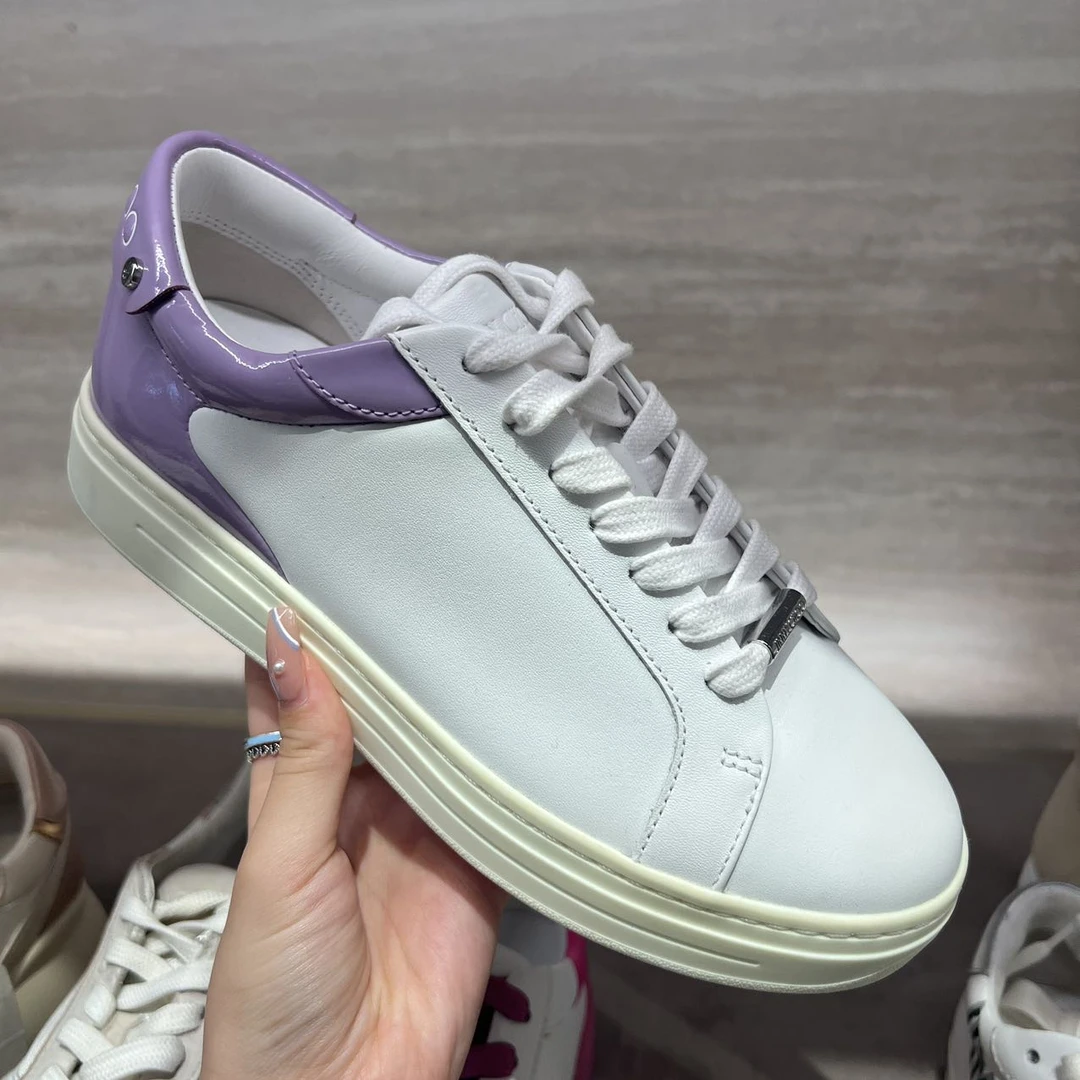 全新未使用 JIMMY CHOO/吉米周 ROME 时尚小白鞋板鞋