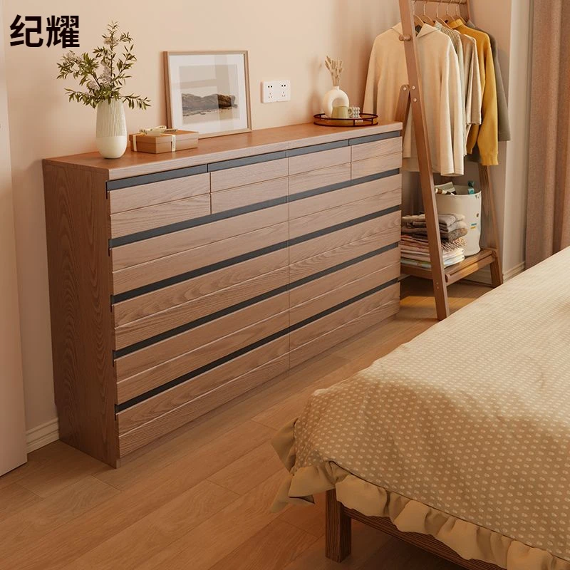 实木超薄斗柜卧室五斗柜床尾收纳储物置物柜客厅靠墙抽屉柜