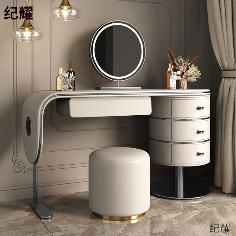 轻奢高级主卧梳妆台化妆一体大果ins网红意式家用桌烤漆化妆台