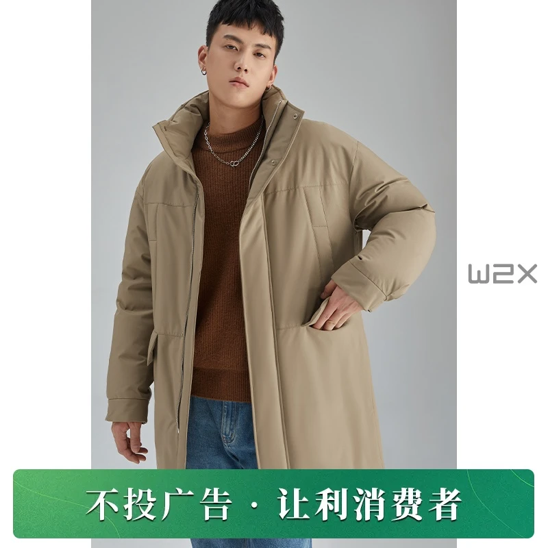 重磅中长款羽绒服男士设计感立领外套秋冬帅气三防加厚上衣DJ560