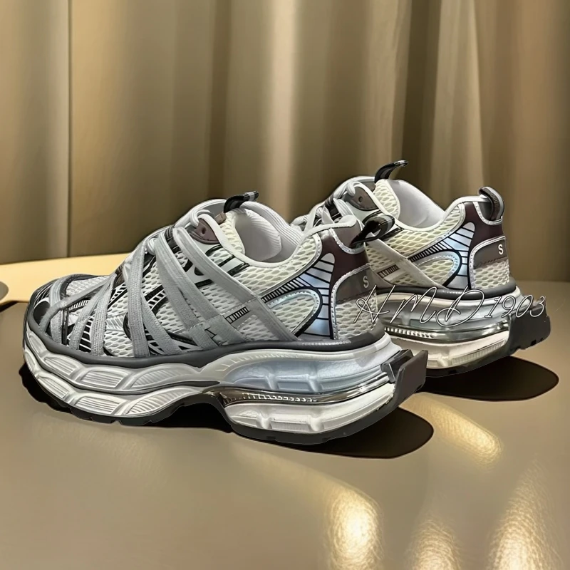 秋季时尚百搭舒适厚底显高韩版老爹鞋女款复古潮鞋低帮系带休闲鞋