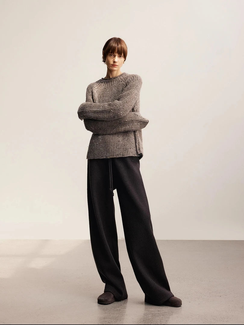 【腔调裤】醋酸秋冬休闲直筒裤女士百搭宽松时尚老钱风显瘦潮流