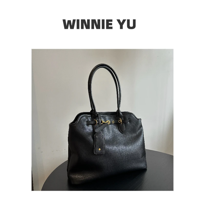 2024年秋冬新大包大容量托特包高级感斜跨单肩复古公文包6602#