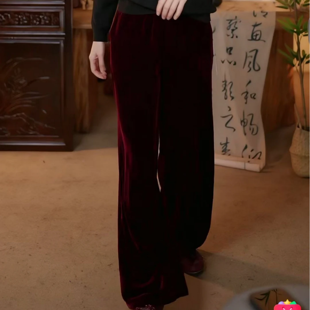 华 新中式风 安哥拉红 裤子L 23824