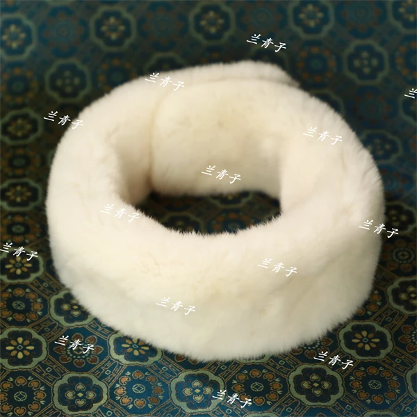 芹 新中式 冬季保暖獭兔毛围巾 231102