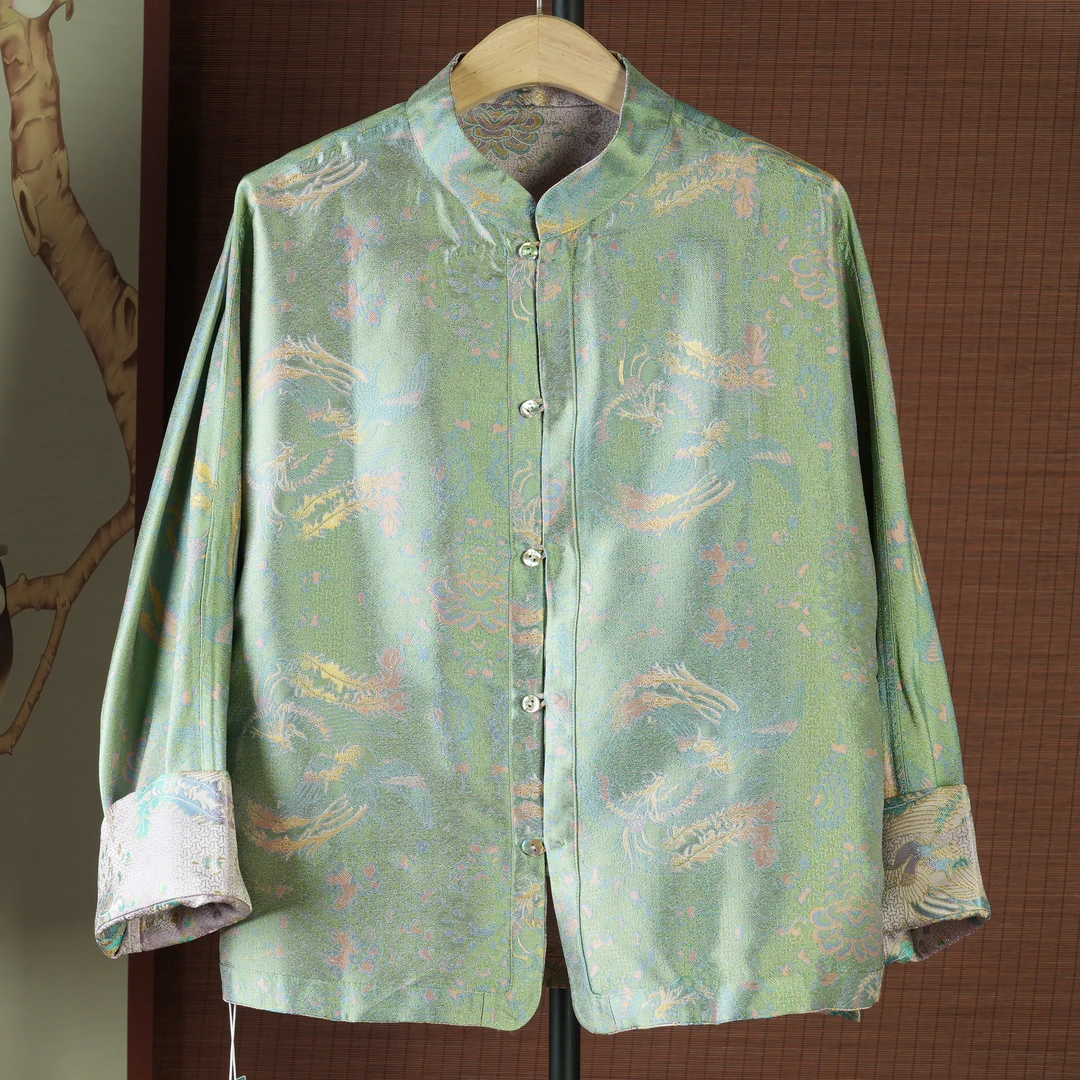 陈 新中式风 24663 宋锦 桑蚕丝外套L