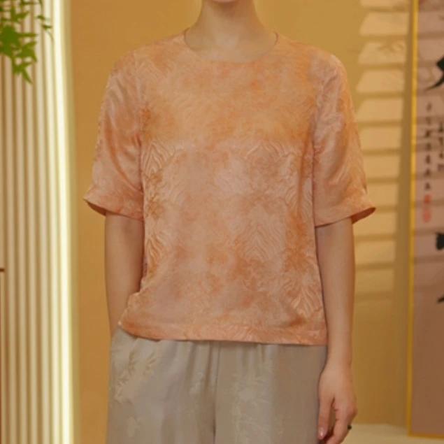 陈  新中式风橙色上衣 286024