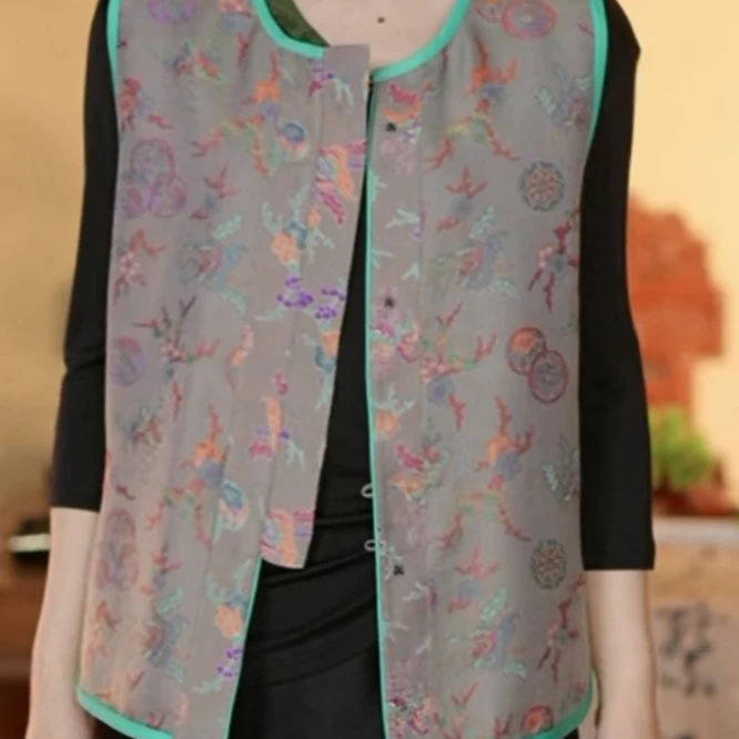 新中式风 彩蝶锦马甲 24705