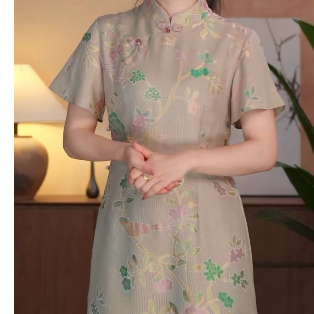 洋 新中式香云纱连衣裙 0225