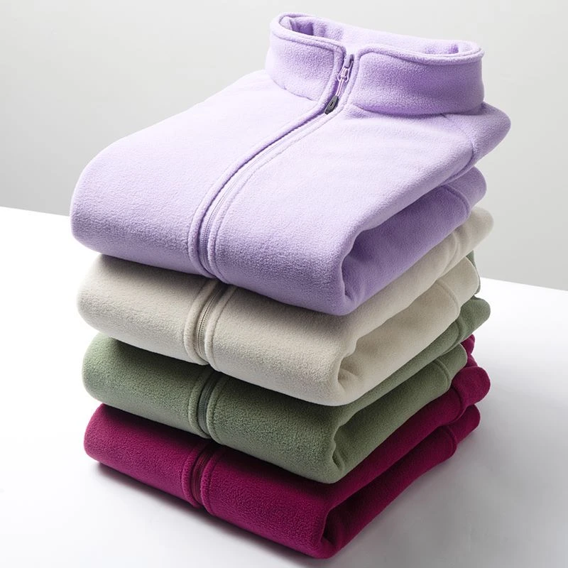 摇粒绒外套绒衣立领加厚开衫休闲运动户外卫衣外穿加绒清新女款