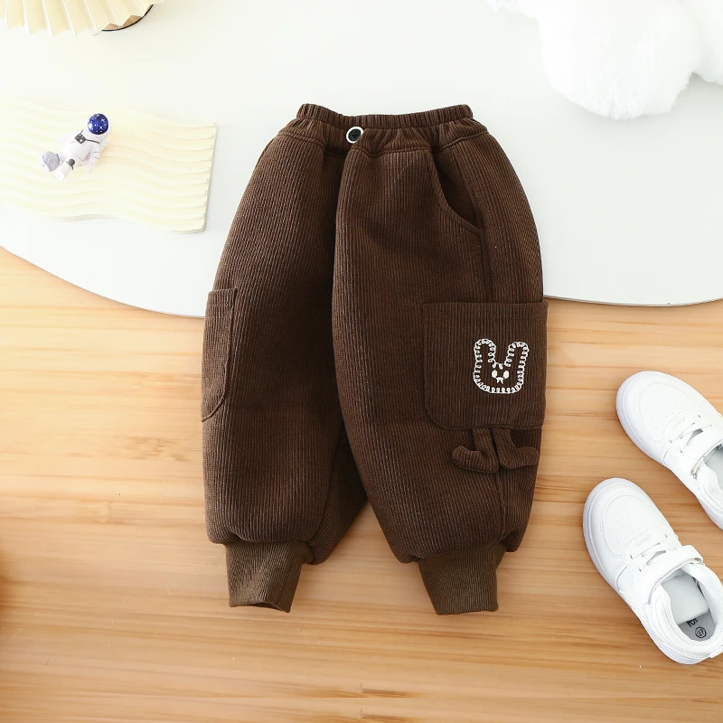 2024儿童三层兔绒保暖外穿裤【一条过冬！】加绒秋冬休闲裤宝宝长裤