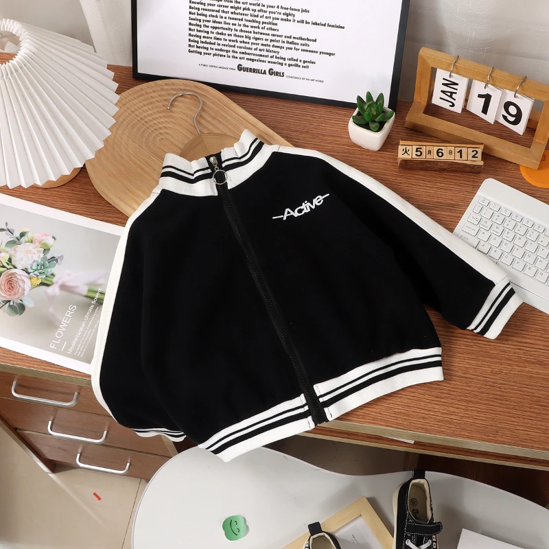 儿童夹克外套棒球服春秋款中小童新款百搭运动服网红款男女童上衣