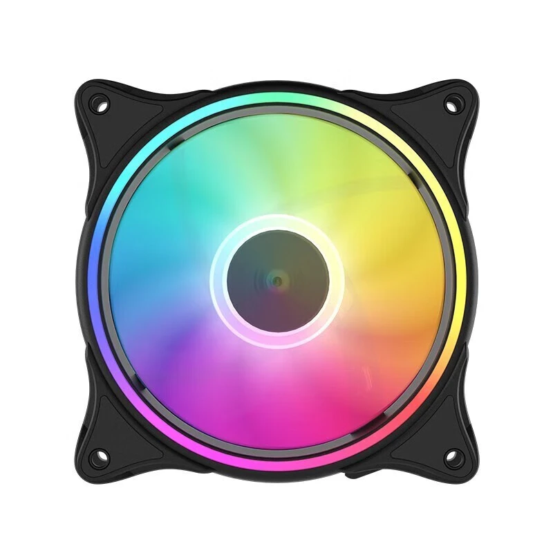 EF12炫彩12CM水冷机箱风扇不可调光可选无光风扇静音机箱炫光