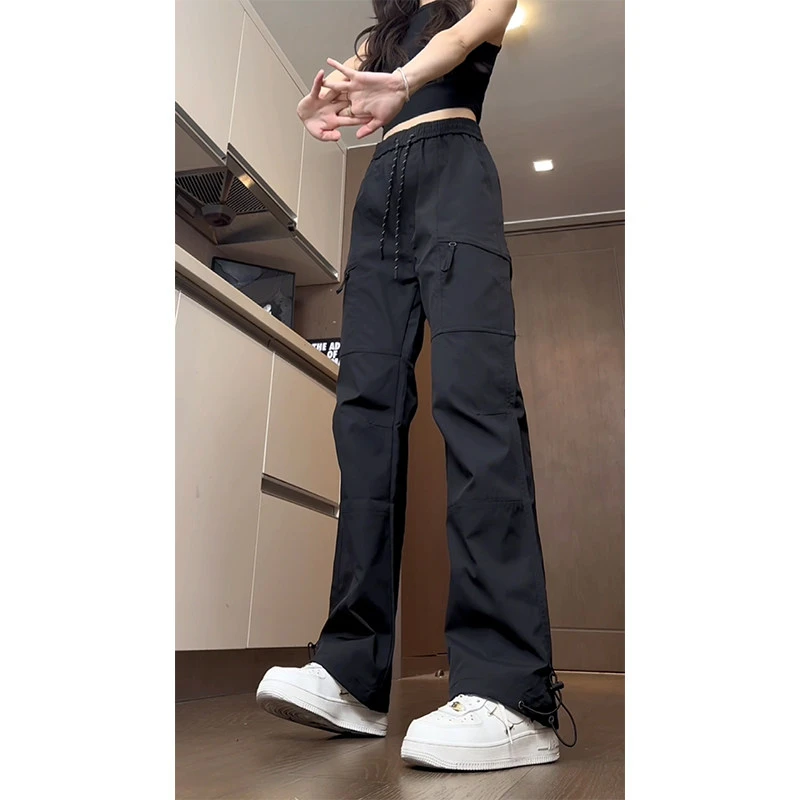 春秋宽松休闲裤男女同款潮流百搭直筒长裤户外登山防风防水冲锋裤