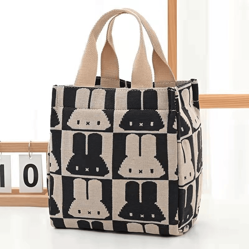 森系饭盒袋子小拎包日系百搭小清新帆布包加厚结实妈咪小包便当包