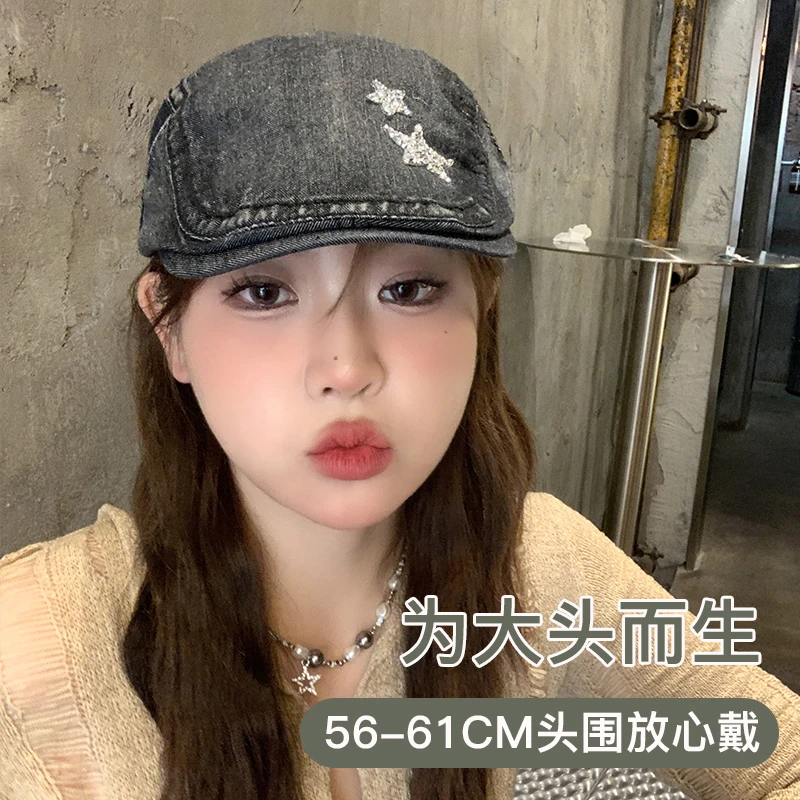 大头星球加大头围鸭舌帽女夏季帽子潮牌网红软顶大帽檐棒球帽百搭