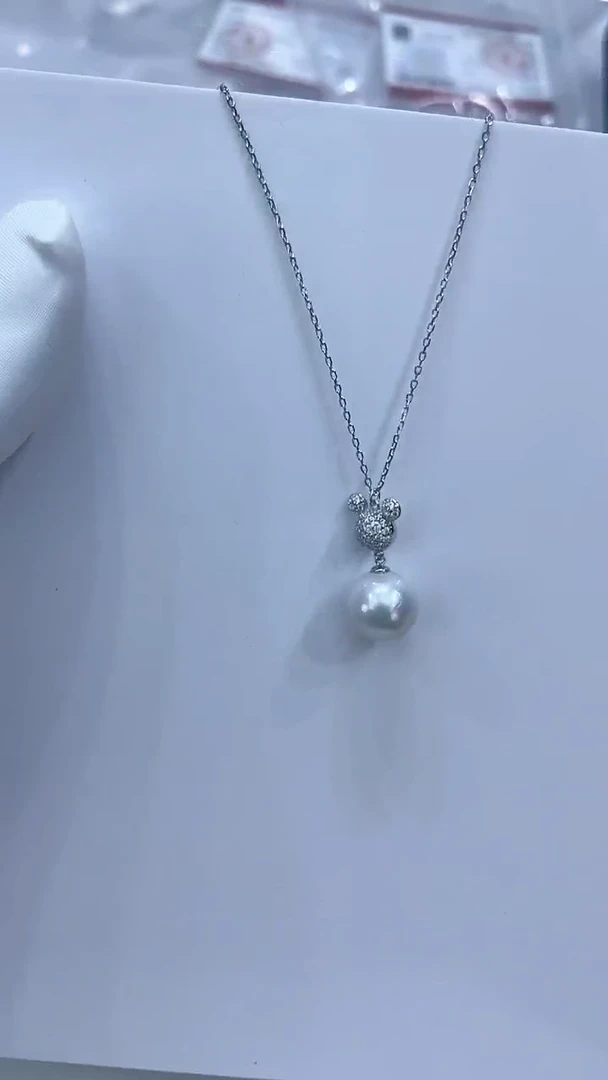 【闪购商品】淡水珍珠套链银S925镶嵌淡水珍珠项链