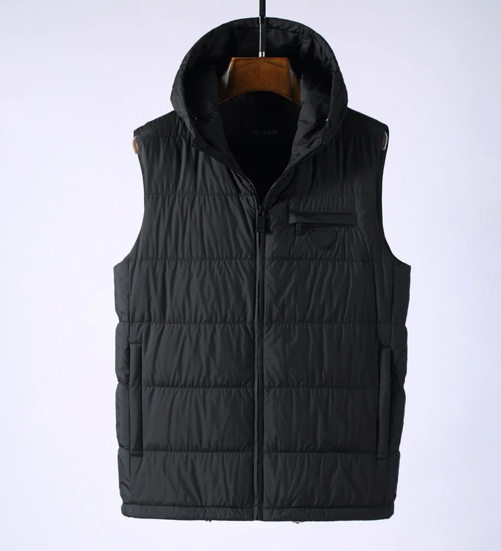 2025年羽绒无袖马甲10181ZHIPINDELICATE黑色时尚男士白鹅绒保暖