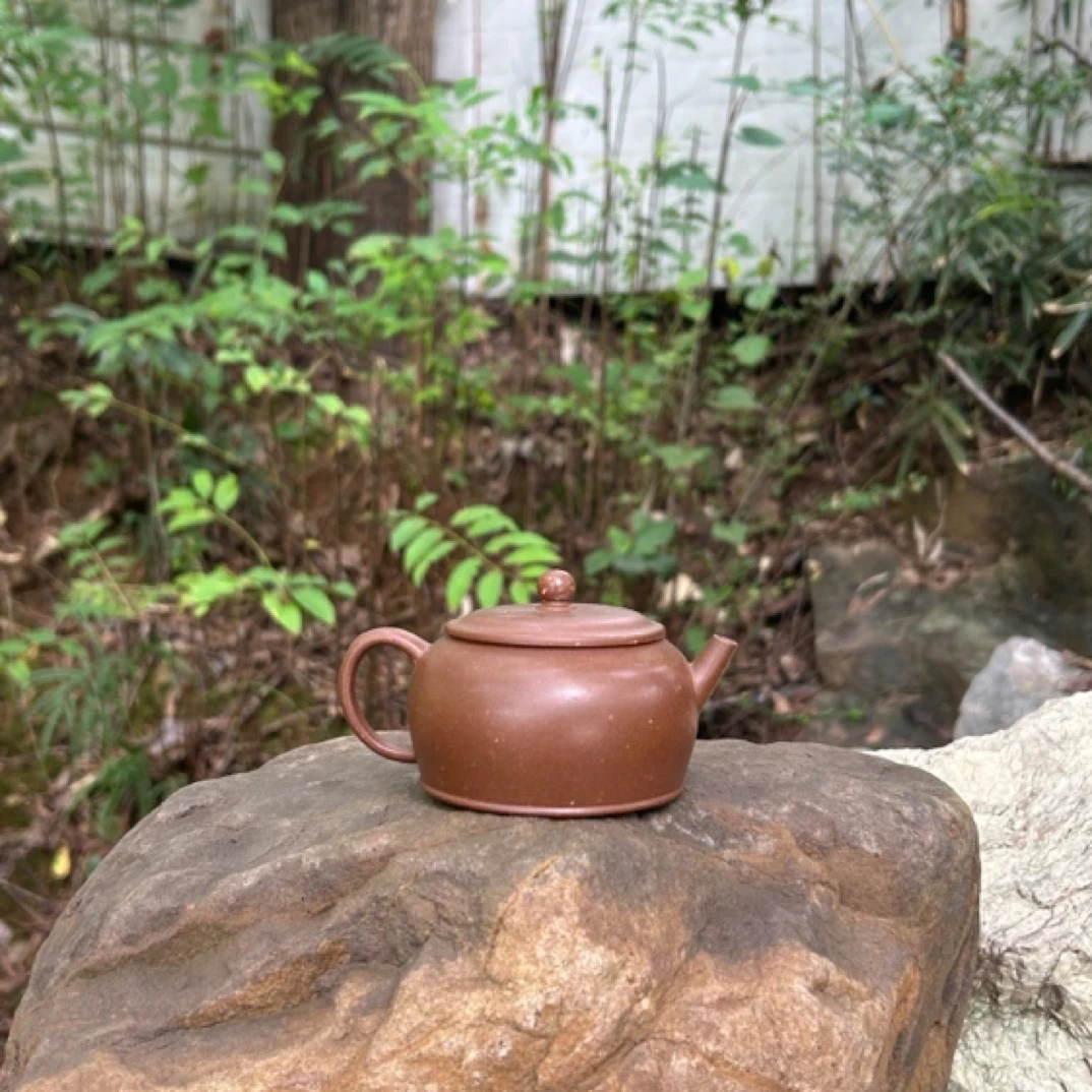 宜兴紫砂壶 圆鼓 紫泥 容量约 160cc