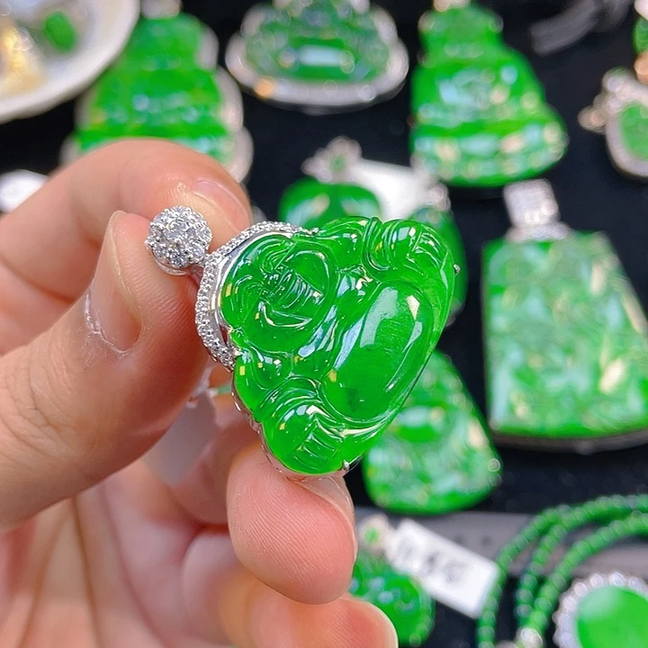 翡翠吊坠(不含链)银S925镶嵌