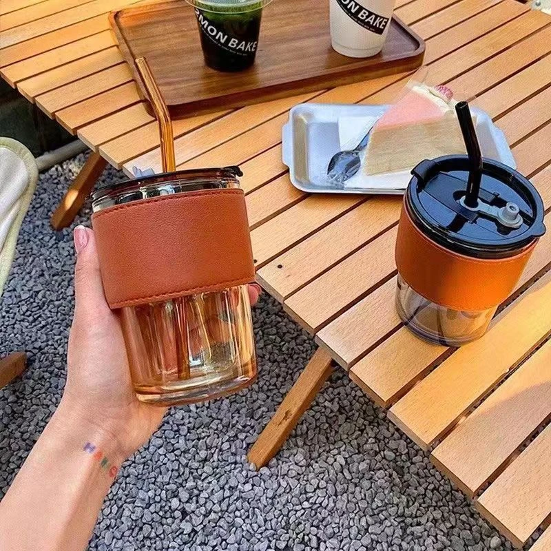 粉丝福利 网红竹节杯一个 吸管式玻璃杯 卡通马克杯