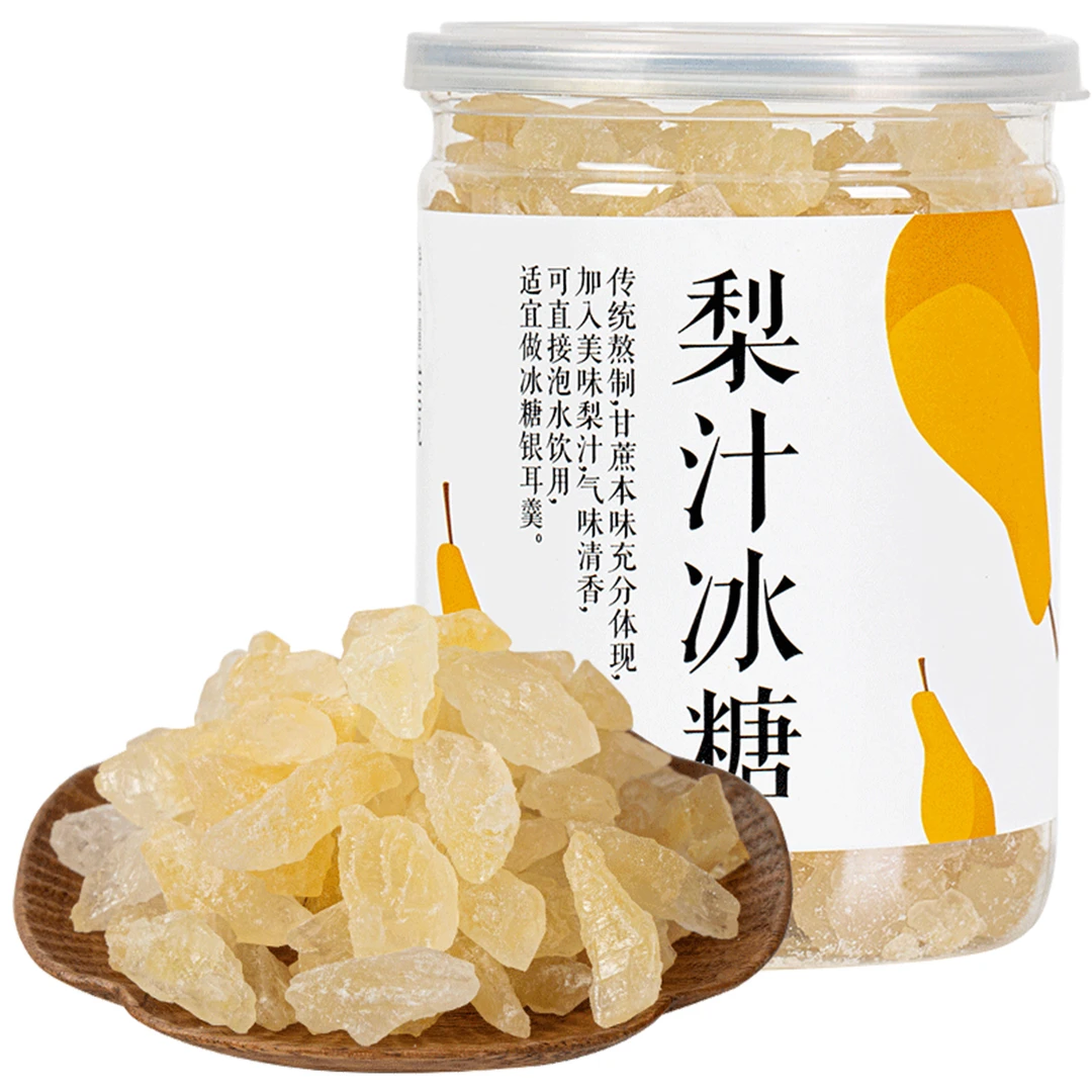 人民食品梨汁冰糖400g小粒黄冰糖多晶冰糖烘焙调味泡水熬银耳汤