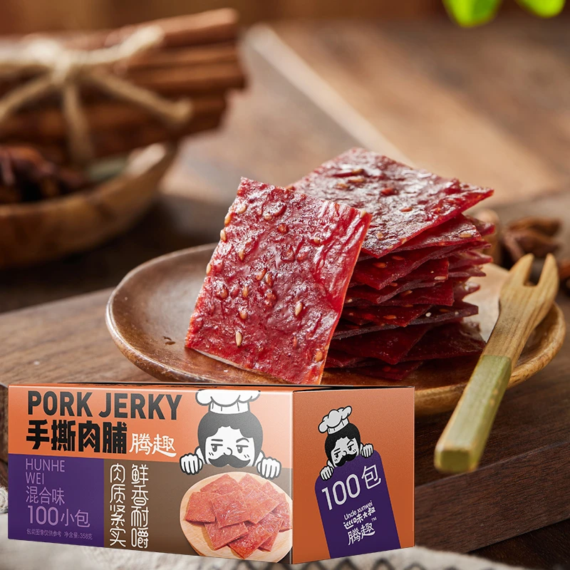 腾趣手撕猪肉脯零食独立包装靖江特产蜜汁原味肉干休闲食品