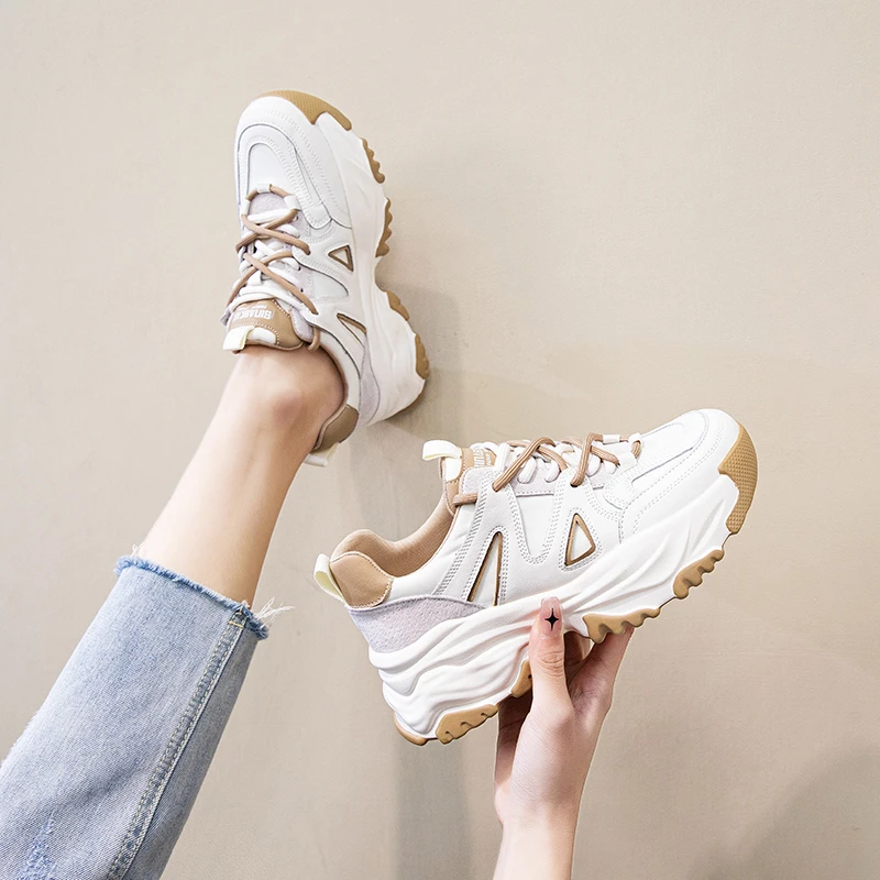 老爹鞋女ins潮复古2023春秋新款女鞋子爆款厚底阿甘运动鞋显脚小