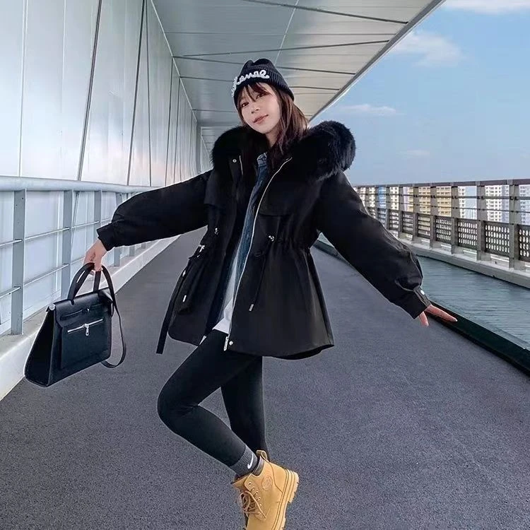 【雅儿专属】狐狸毛领兔毛内胆可拆卸女士时尚连帽百搭派克服23311