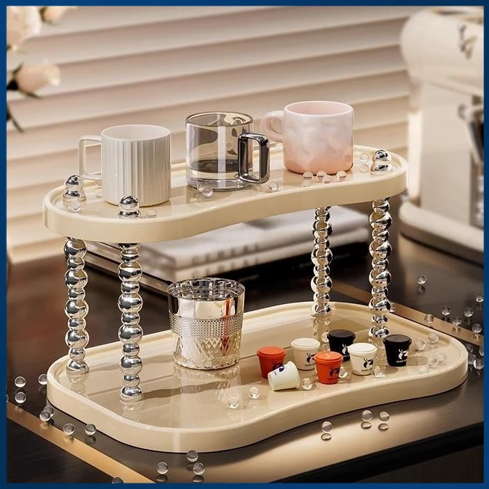 杯子收纳置物架高级家用多层桌面咖啡杯茶杯沥水杯架水吧台架子
