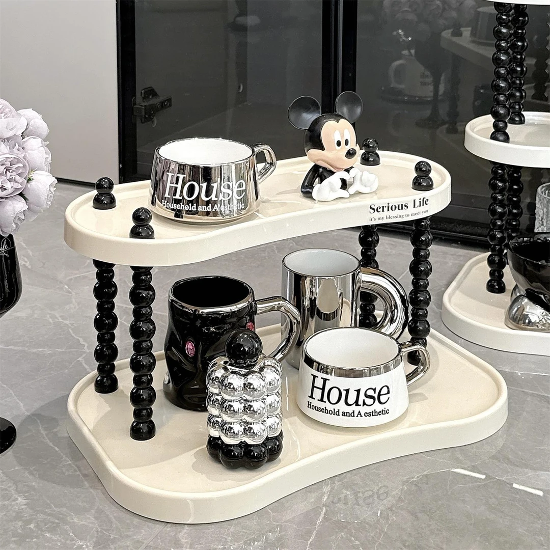 杯子收纳置物架家用客厅茶几桌面茶杯水吧台杯架餐桌放水杯收纳盒