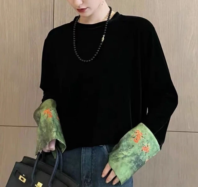 辣妹女装金丝绒上衣秒变甜妹气质高贵时尚洋气三三店