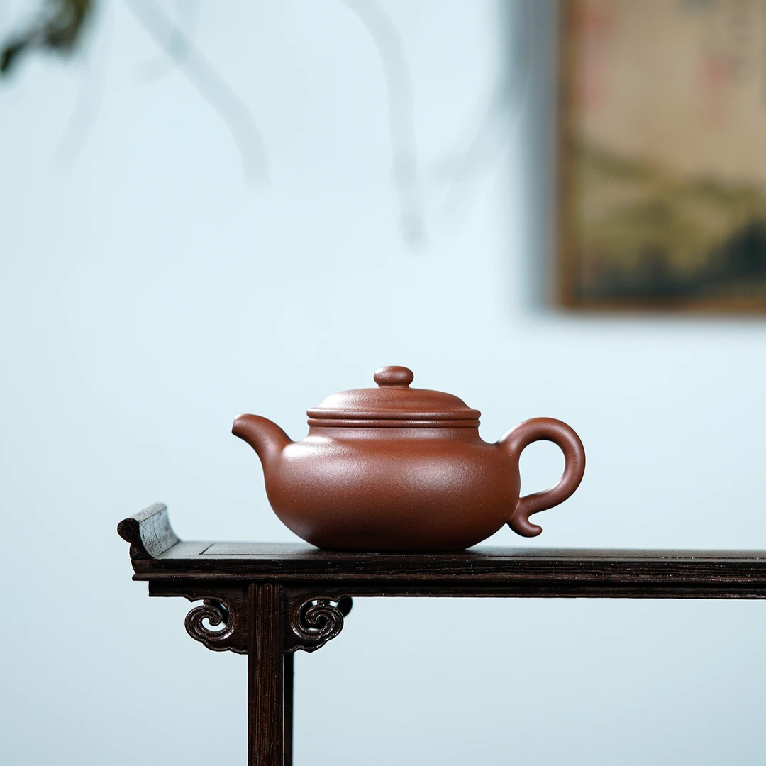 【仿古】宜兴紫砂黄龙山原矿底槽清紫泥 半手工仿古壶