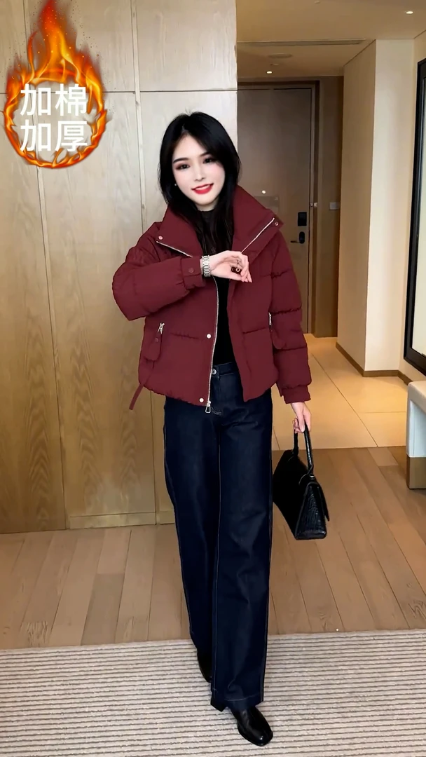 短款棉衣棉服女士2024年新款爆款冬季小个子中年时尚妈妈棉袄外套