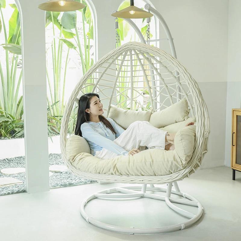 紫叶吊篮藤椅阳台吊椅家用室内秋千网红鸟巢客厅卧室双人懒人摇篮