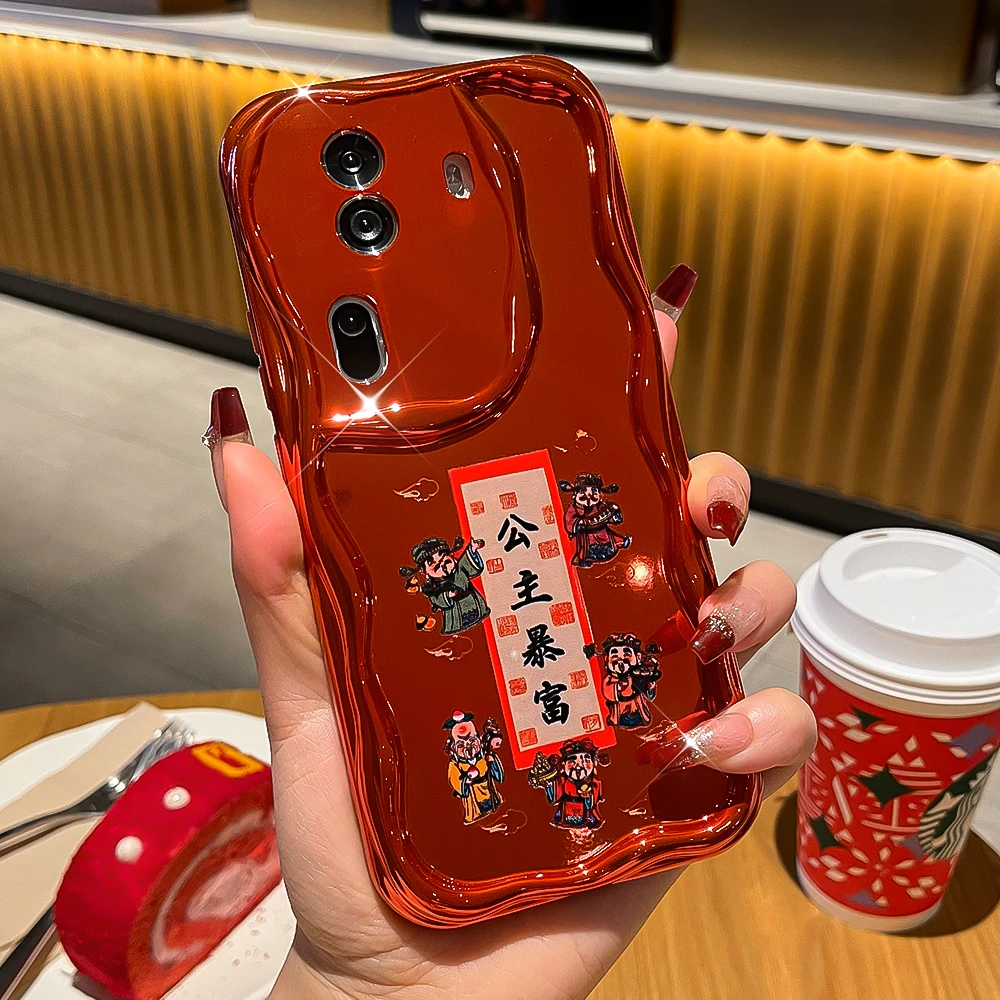 潮多米适用opporeno11手机壳新款reno11pro女网红电镀暴富2024