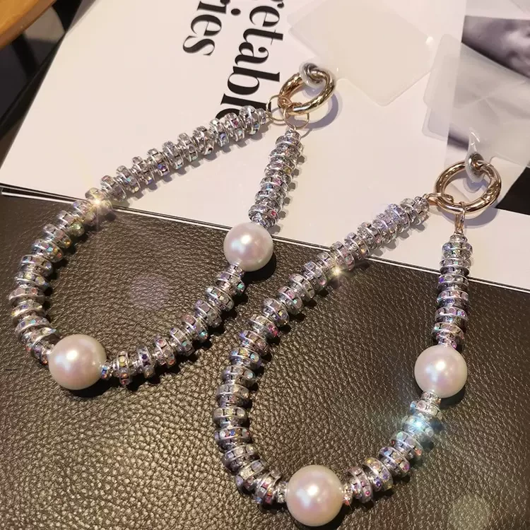 高级感水晶手机链挂件新款串珠链条手腕挂链腕带手链高端轻奢网红