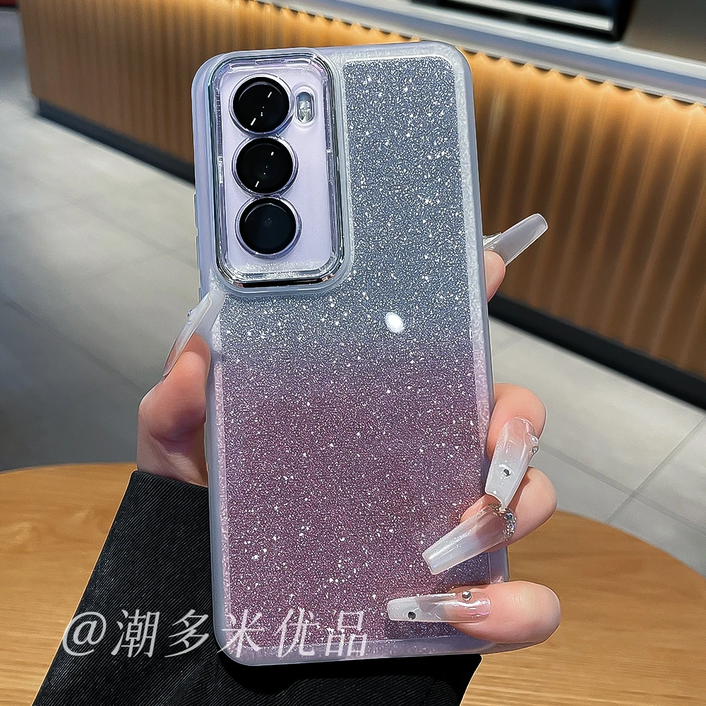 潮多米适用opporeno12手机壳reno12pro新款女网红补妆镜支架壳