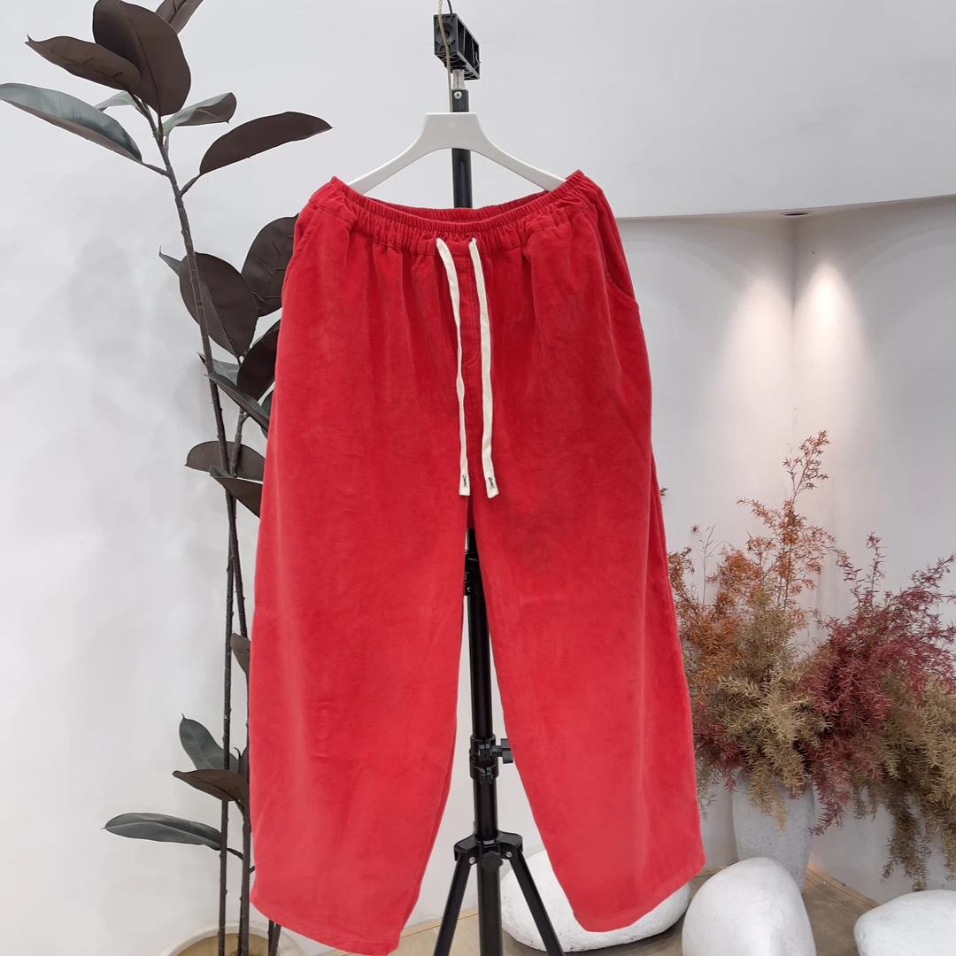 1063欧货爆款加绒加厚灯芯绒裤女裤