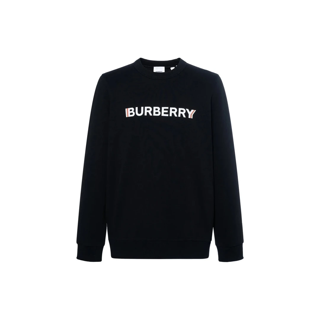 Burberry博柏利 字母印花圆领长袖卫衣 黑色