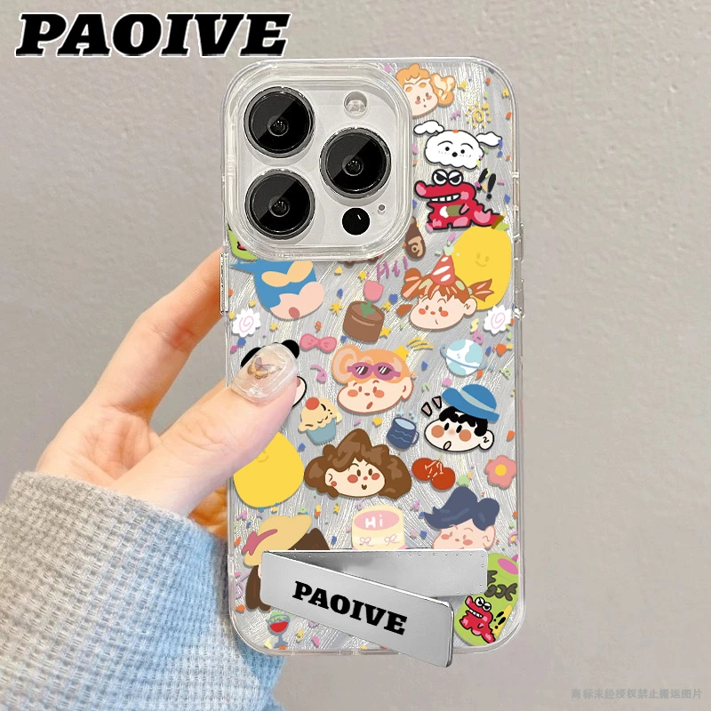 野餐小新适用创意小众动漫苹果16华为一加OP小米手机防摔壳Paoive