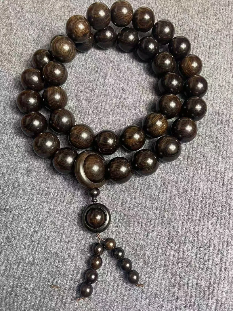 乌木紫光檀3.0/37颗脖挂