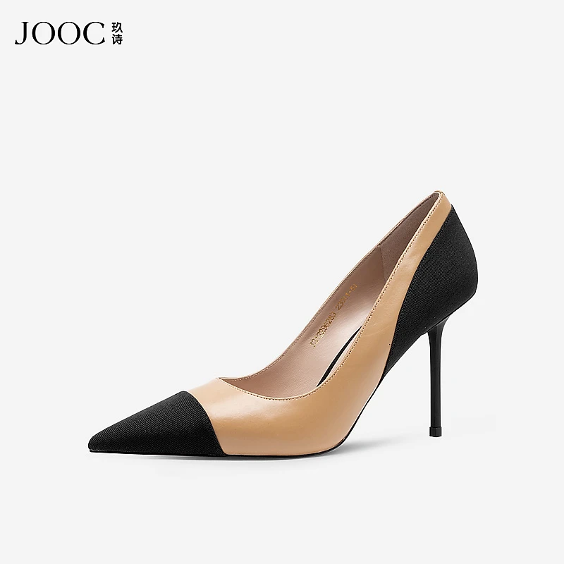 【赫本】JOOC玖诗细跟欧美设计高跟鞋女气质名媛赫本风尖头单鞋6283