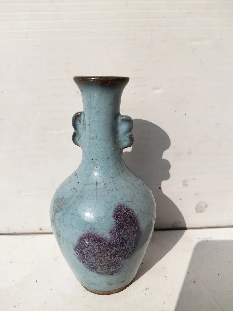 钧瓷梅瓶元元代代高18厘米陶瓷蓝釉复古天青酒瓶