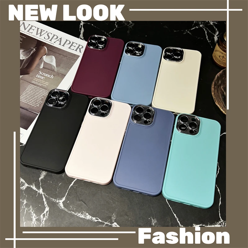 iPhone15Promax手机壳简约磨砂苹果14/13全包防摔硅胶12软壳11女