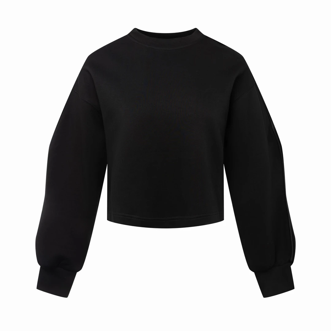 【滚边简约卫衣】时尚百搭显瘦黑色卫衣-YS60657