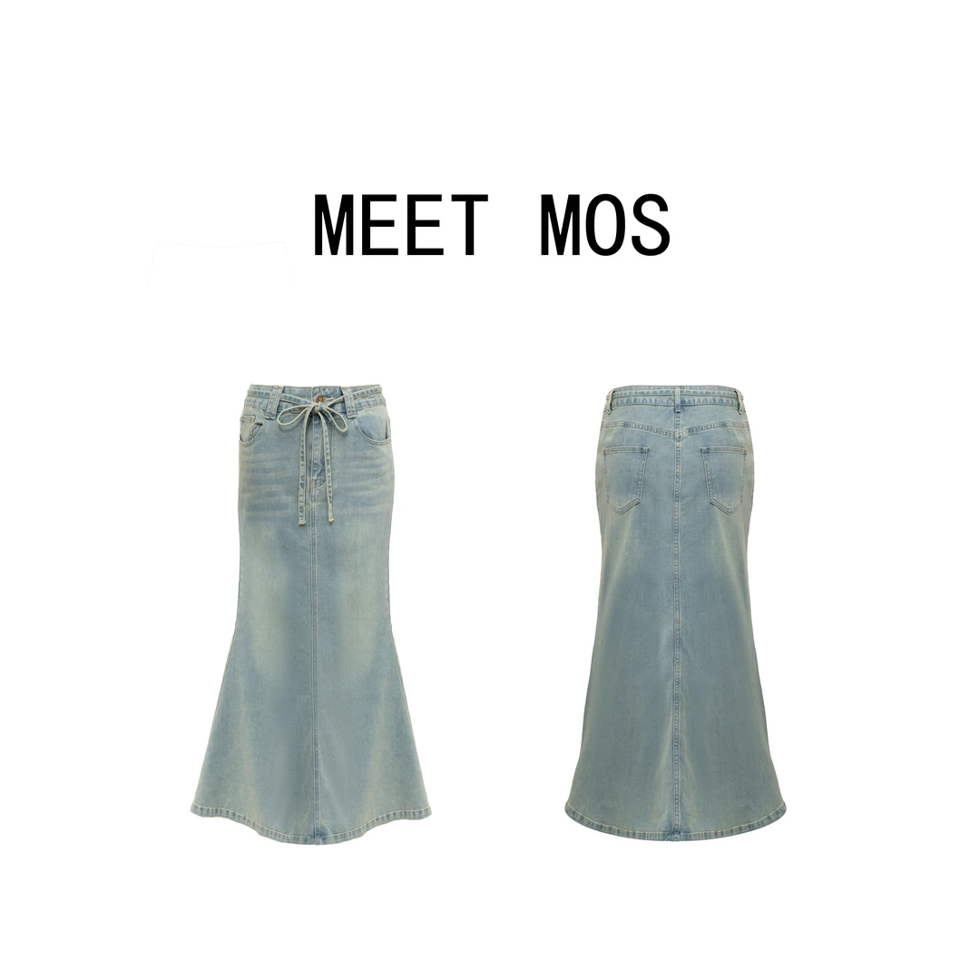 MEET MOS【复古鱼尾牛仔裙】春夏百搭显瘦牛仔裙-23290143